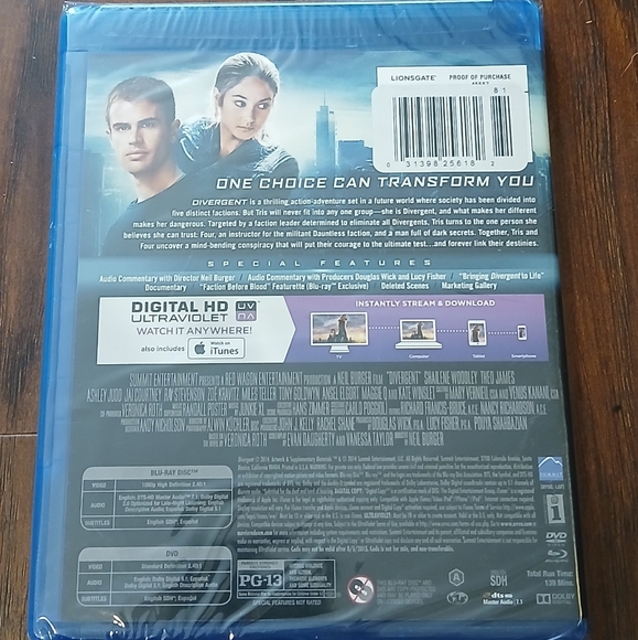 DIVERGENT on BLU-RAY + DVD + DIGITAL HD - Picture 2 of 2